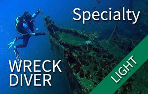 Specialty - Wreck dive (1 shores dive + 2 boat dives) if you already done 1 wreck dive